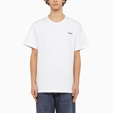 Alexander Mcqueen White T-Shirt With Logo Embroidery Men