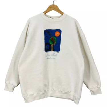 Vintage 1994 Love Without Boundaries Humanitarian Art Sweatshirt XL
