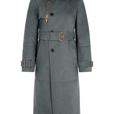 Burberry Grey Cotton Blend Trench Coat Woman