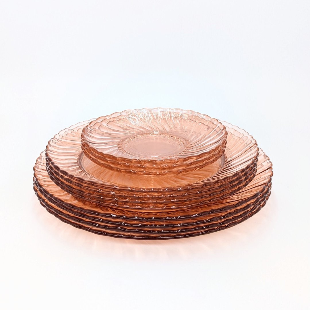 Set Of Vintage Pink Depression Dinnerware From France Www Complyconsulting It