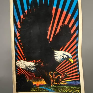 Original 1970s EAGLE Blacklight Velvet Poster 
