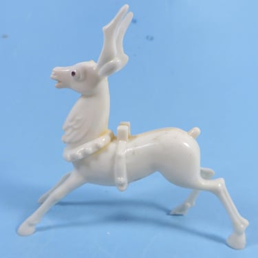 Vintage Plastic Reindeer - Mid Century Hard Plastic Reindeer 