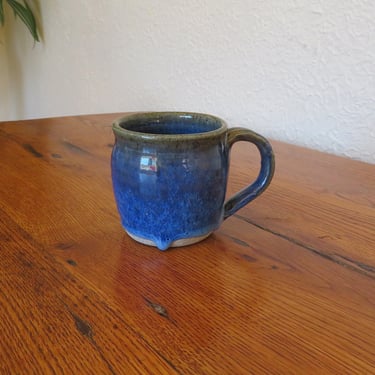 Vintage Studio Art Pottery Stoneware Coffee Mug Artist Stamp Wheel Thrown Carol Ann Williams 