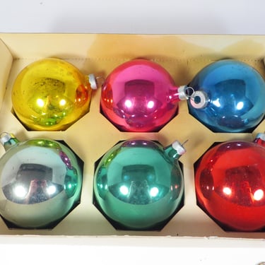 Vintage Large Glass Ball Christmas Ornaments - Vintage Sears Glass Large Christmas Balls 