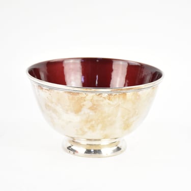 Mid-Century Modern Towle Silversmiths Silver Plated and Red Enamel 7
