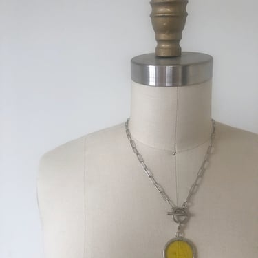 Yellow Glass Interchangeable Pendant Necklace | Glass Necklace | Stained Glass Pendant | Stained Glass Necklace | Interchangeable Pendants 