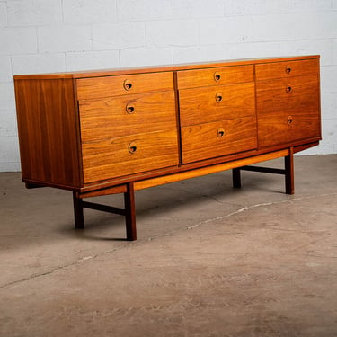 Mid Century Danish Modern Dresser Credenza Yngve Ekstrom Dux Teak 9 Drawer Mcm