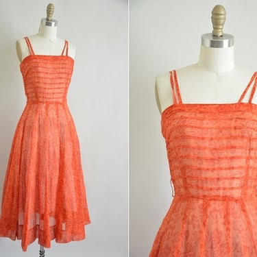 Vintage 50s bombshell dress/ 1950s tiki dress/ Lets go to Maui 