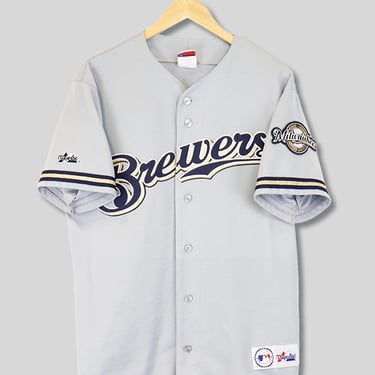 Vintage MLB Milwaukee Brewers Button Up Jersey Sz M
