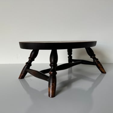Antique  Windsor - Primitive - Style Foot Stool 