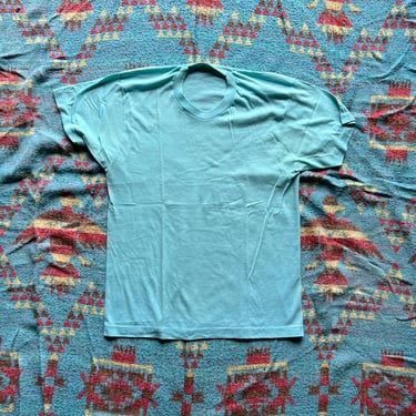 Vintage 1980s Light Blue Screen Stars Blank T Shirt 