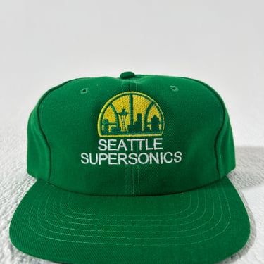 Vintage 1990s Green Seattle Supersonics Snapback Hat