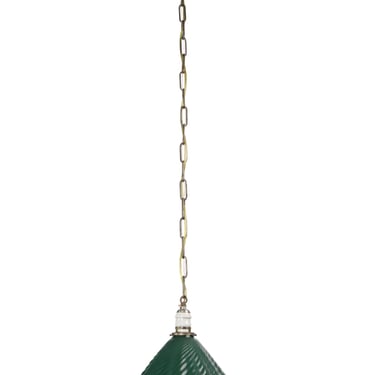 Industrial 10 in. Green Wavy X-Ray Mercury Glass Pendant Light
