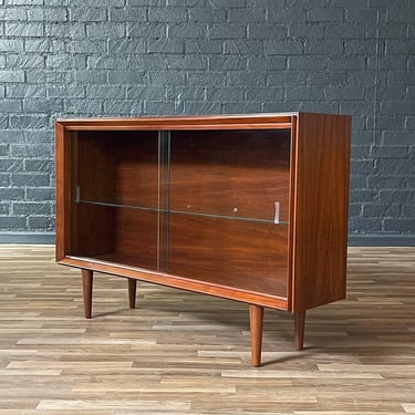 Mid-Century Modern Walnut & Glass Bookcase, c.1960’s 