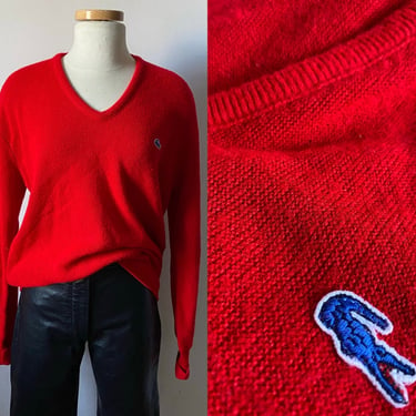 Vintage Red Izod Lacoste Sweater 
