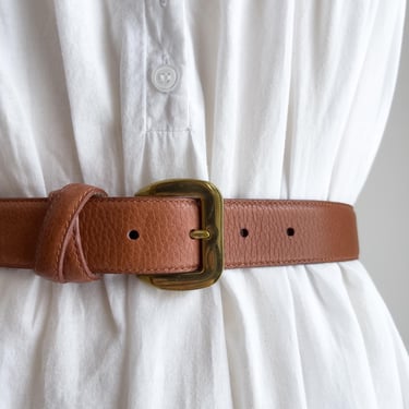 brown leather belt 80s 90s vintage leather belt 