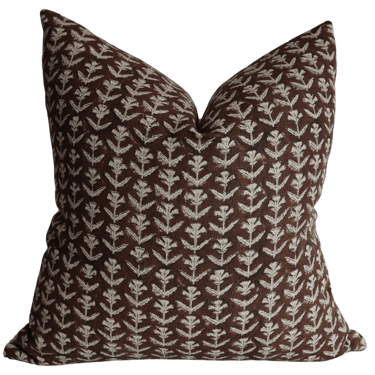 Coffee Bean Block Print Pillow Cover