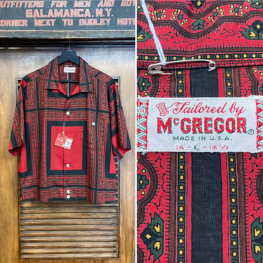 Vintage 1960’s -Deadstock- “McGregor” Cotton Ivy League Mod Rockabilly Shirt, Shirt-Jac, Never Worn, 60’s Vintage Clothing 