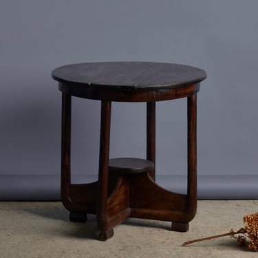 1930's Round Teak Side Table from Jakarta