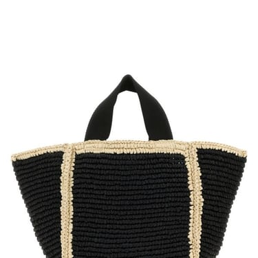 Marni Woman Black Raffia Shopping Bag