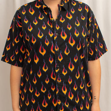 Sizzling Flame Button Down