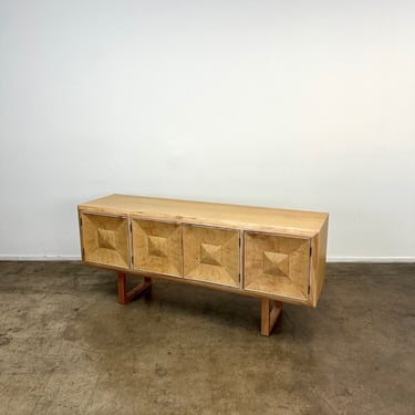 1970s Credenza in Oak and Burl Wood 