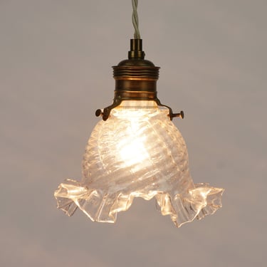 Hanging lamp with a glass shade, transparent glass shade, old ceiling lamp, hanging light fixture, vintage hanging glass lamp,Retro lighting 