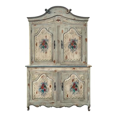 Hand Painted Louis XV Style Hutch Cupboard Armoire 