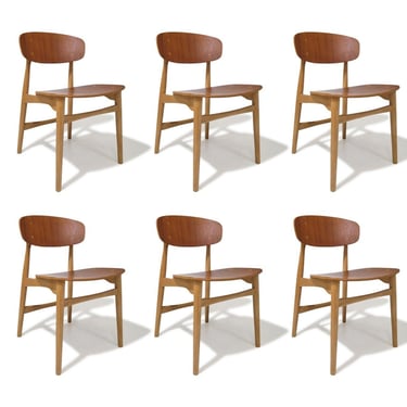 Six Restored Jens Hjorth Beech and Teak Mid-century Danish Dining Chairs