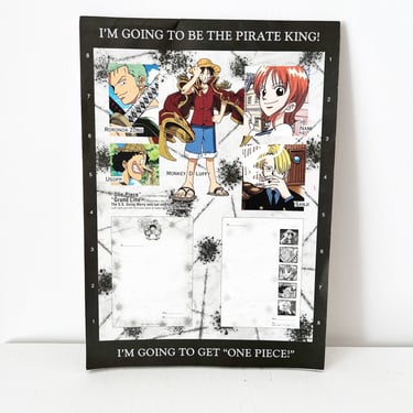 Vintage One Piece Anime Stationery Stationary Letter Pad Monkey Luffy Zoro Nami Sanji Usopp 