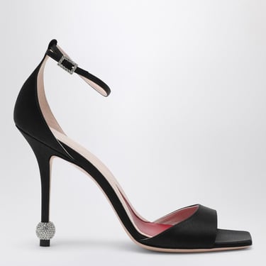 Roger Vivier Black Sandal With Jewelled Heel Women