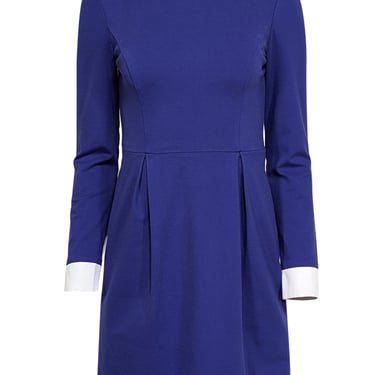 Ted Baker - Blue w/ Embellished White Collar Long Sleeve Mini Dress Sz 4