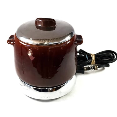 West Bend 2 Quart Electric Bean Pot Perfect for Fondue Pot Vintage Mid Century 