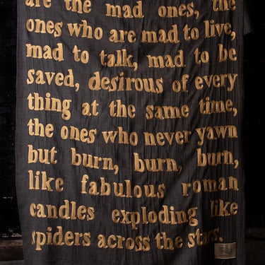 Grey "The Mad Ones" Gold Gilded Poetry Scarf