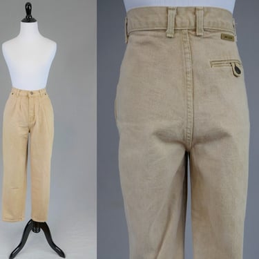 80s Beige Sweet Orr Jeans - 29 waist - Pleated Tapered Denim Pants - Vintage 1980s - 27.75