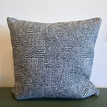 Square Grey and White Woven Textured Pillow