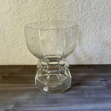 Vintage Dansk Clear Glass Faceted Vase by Gunnar Cyren 