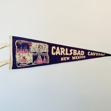 Vintage Carlsbad Caverns New Mexico Souvenir Pennant 