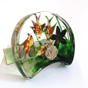 Vintage Murano Glass Aquarium Handle by Barbini for Cenedese 1950-1970s Italian Mid-Century Design 
