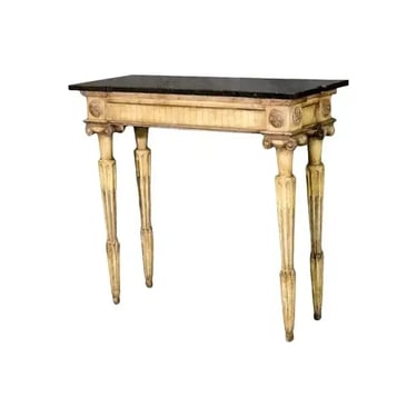 Fine Quality French Neoclassical Style Marble Top Console Table Painted Finish