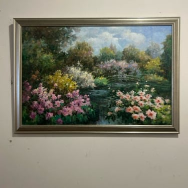 Framed Floral Oil, signed