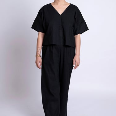 The Yuka Black Linen Pant by Cura