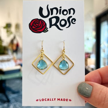 Square Halo Earrings