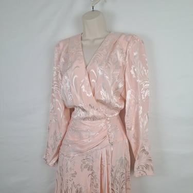Vintage 80s Pale Pink Formal Dress 