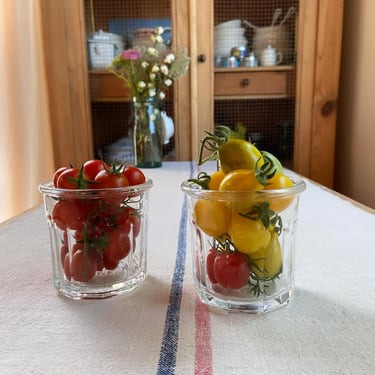 Set of 2 vintage confiture jam jars 