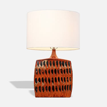 Mid-Century Modern Italian Glazed Ceramic Table Lamp