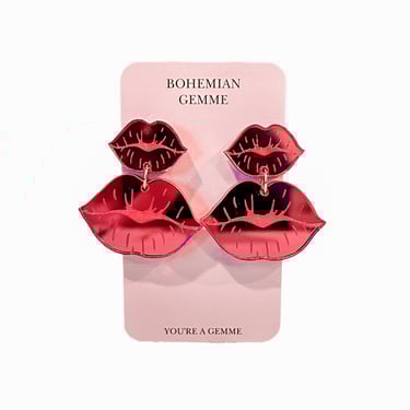 Sample Sale Pink Lips Statement Earrings