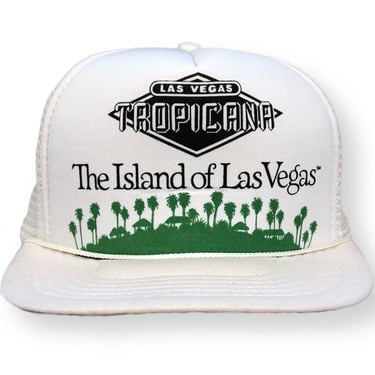 Vintage 80/90s Tropicana Casino Las Vegas “The Island of Las Vegas” Mesh SnapBack Trucker Hat Cap 
