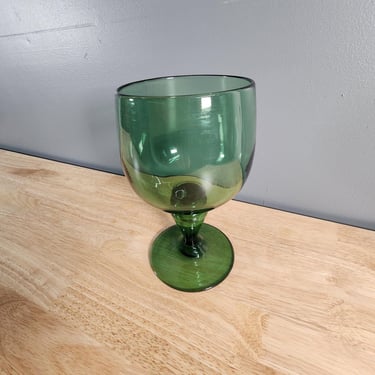 Green Glass Chalice Vase 