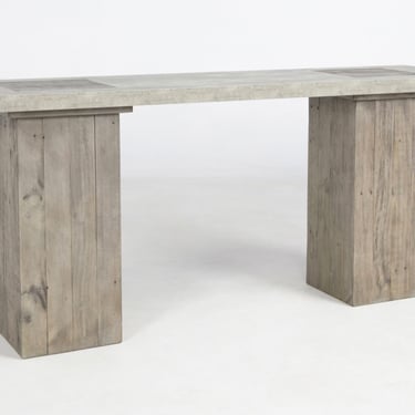 68” Wood and Concrete Laminate Console Table from Terra Nova Designs Los Angeles 